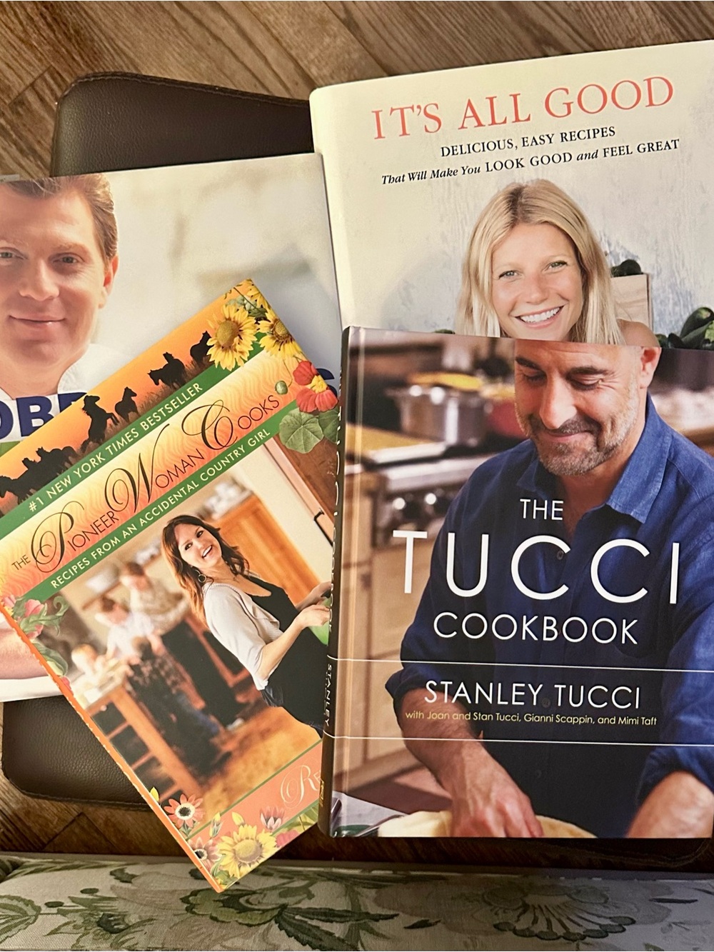 Set of famous chef cookbooks in pristine condition